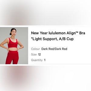 Lululemon align red sports bra